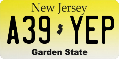 NJ license plate A39YEP