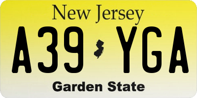 NJ license plate A39YGA