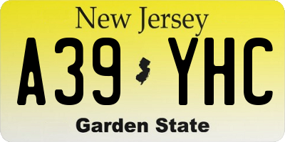 NJ license plate A39YHC