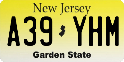NJ license plate A39YHM