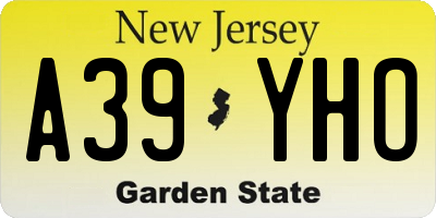NJ license plate A39YHO