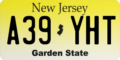 NJ license plate A39YHT