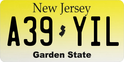 NJ license plate A39YIL