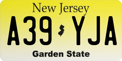 NJ license plate A39YJA