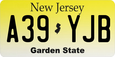 NJ license plate A39YJB