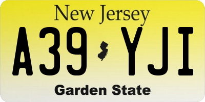 NJ license plate A39YJI