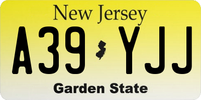 NJ license plate A39YJJ