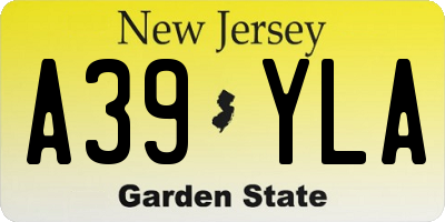 NJ license plate A39YLA