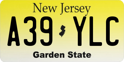 NJ license plate A39YLC