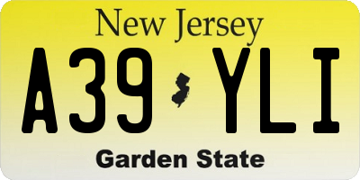 NJ license plate A39YLI