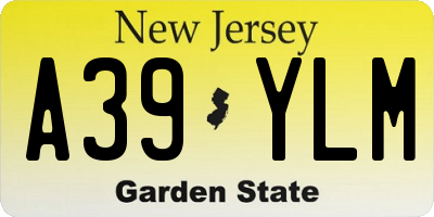 NJ license plate A39YLM