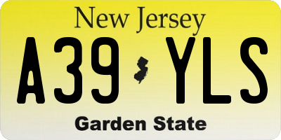 NJ license plate A39YLS