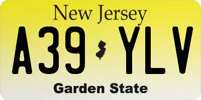 NJ license plate A39YLV