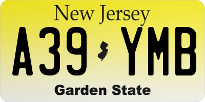 NJ license plate A39YMB