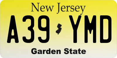 NJ license plate A39YMD