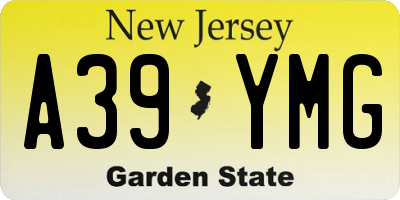NJ license plate A39YMG
