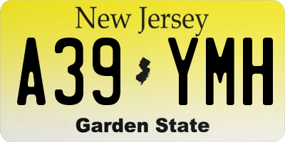 NJ license plate A39YMH
