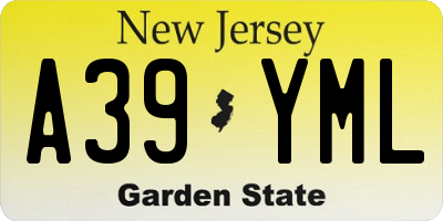 NJ license plate A39YML