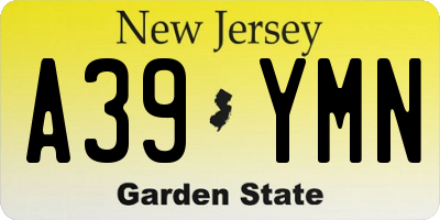 NJ license plate A39YMN
