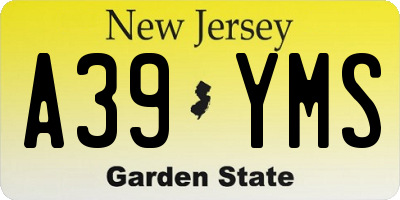 NJ license plate A39YMS