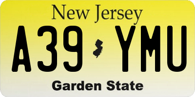 NJ license plate A39YMU