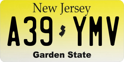 NJ license plate A39YMV