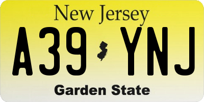 NJ license plate A39YNJ