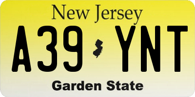 NJ license plate A39YNT