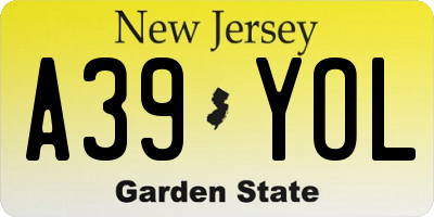 NJ license plate A39YOL