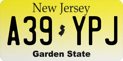 NJ license plate A39YPJ