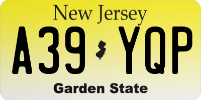 NJ license plate A39YQP