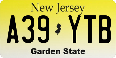 NJ license plate A39YTB
