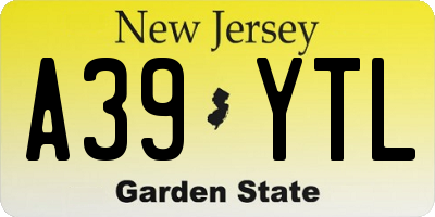 NJ license plate A39YTL