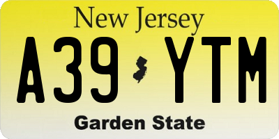 NJ license plate A39YTM