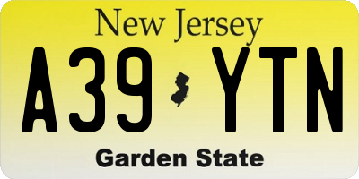 NJ license plate A39YTN