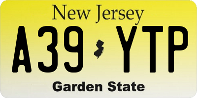 NJ license plate A39YTP