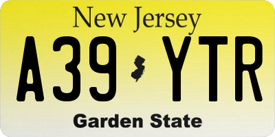 NJ license plate A39YTR