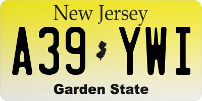 NJ license plate A39YWI