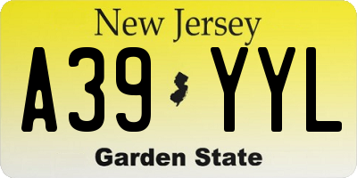 NJ license plate A39YYL