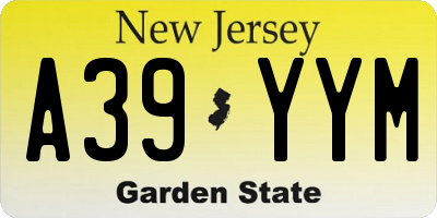 NJ license plate A39YYM