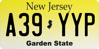 NJ license plate A39YYP