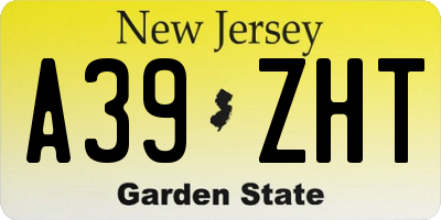 NJ license plate A39ZHT