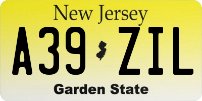 NJ license plate A39ZIL