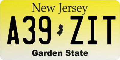 NJ license plate A39ZIT