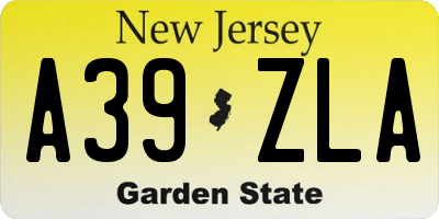 NJ license plate A39ZLA