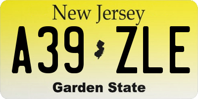NJ license plate A39ZLE