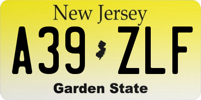 NJ license plate A39ZLF