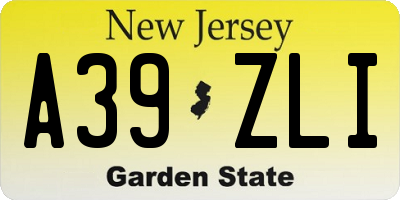 NJ license plate A39ZLI
