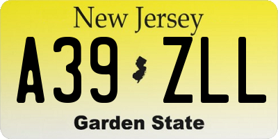 NJ license plate A39ZLL