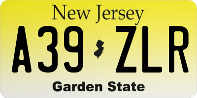 NJ license plate A39ZLR